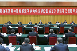 趙樂際出席“弘揚憲法精神，加強憲法實施，為強國建設(shè)、民族復(fù)興提供憲法保障”座談會并講話