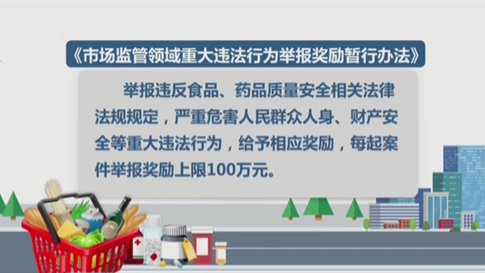 舉報(bào)食藥領(lǐng)域重大違法行為最高獎100萬元