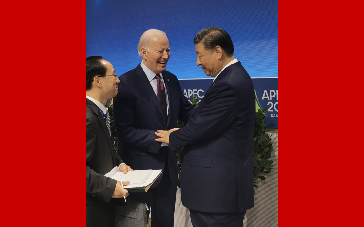 APEC會(huì)議結(jié)束時(shí)，拜登總統(tǒng)與習(xí)主席話別